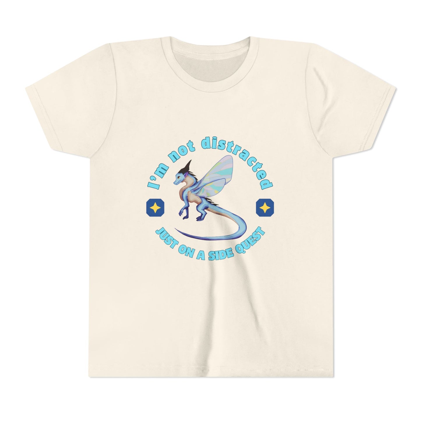 Fantasy Dragon Adventure Youth Tee – "I'm Not Distracted, Just On A Side Quest"
