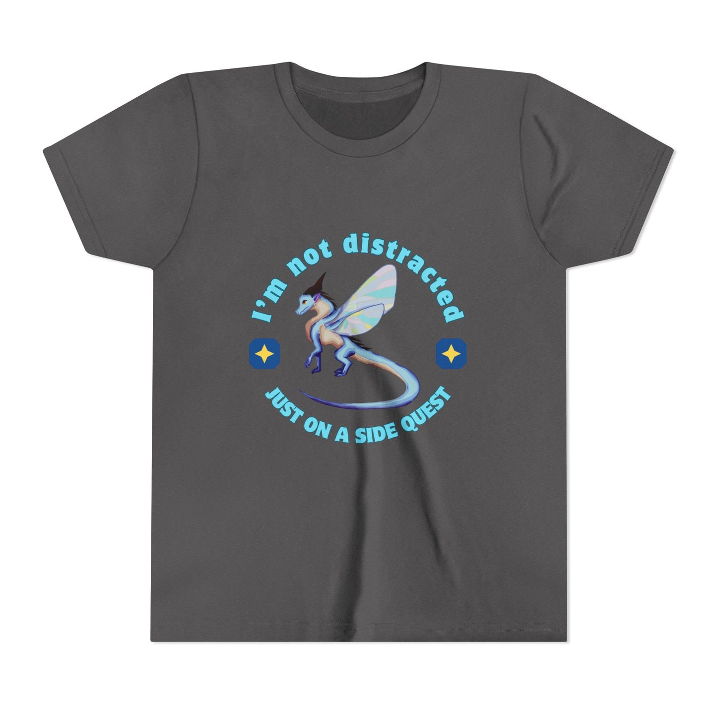 Fantasy Dragon Adventure Youth Tee – "I'm Not Distracted, Just On A Side Quest"