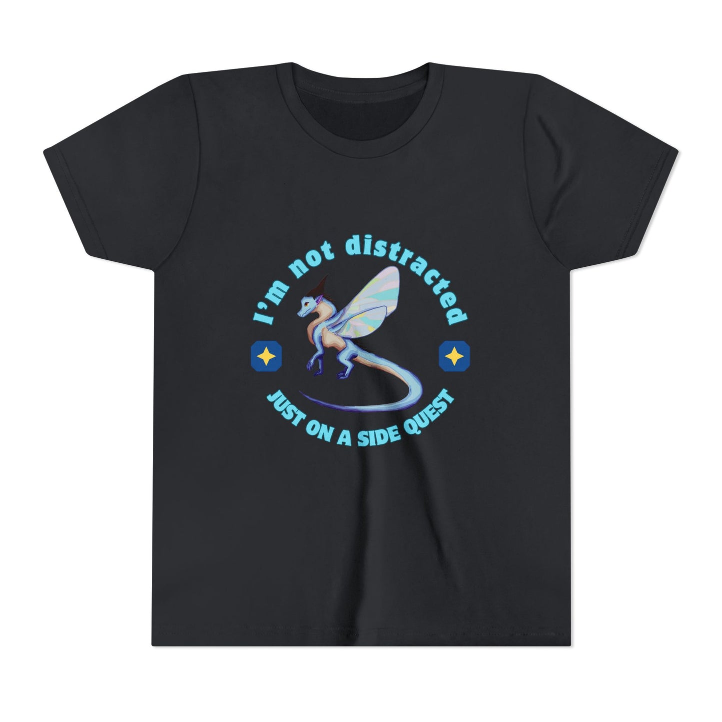 Fantasy Dragon Adventure Youth Tee – "I'm Not Distracted, Just On A Side Quest"