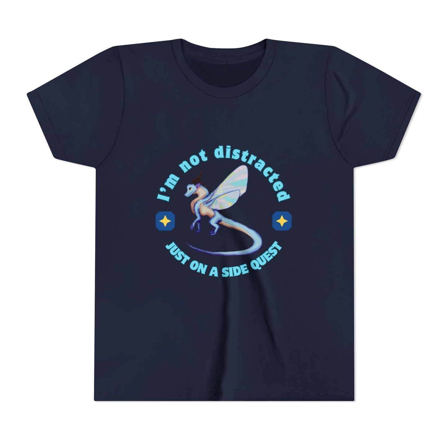 Fantasy Dragon Adventure Youth Tee – "I'm Not Distracted, Just On A Side Quest"