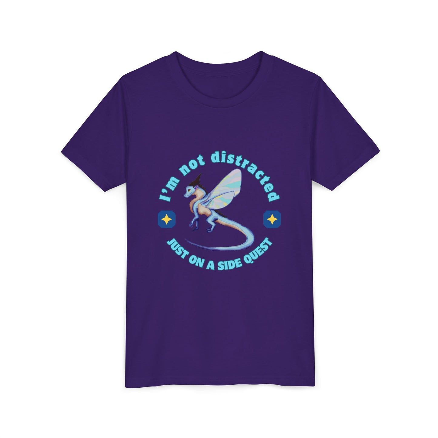 Fantasy Dragon Adventure Youth Tee – "I'm Not Distracted, Just On A Side Quest"