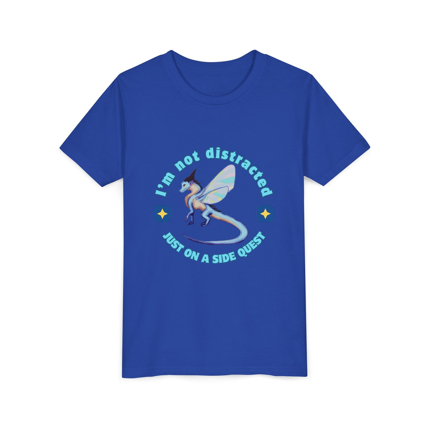 Fantasy Dragon Adventure Youth Tee – "I'm Not Distracted, Just On A Side Quest"