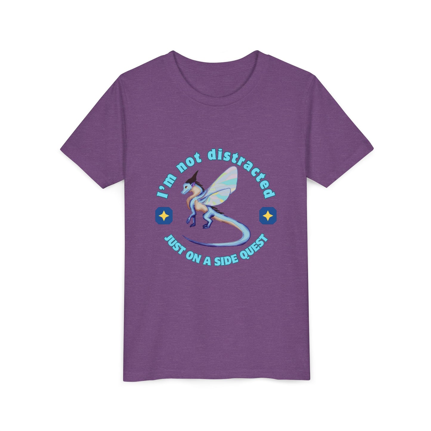 Fantasy Dragon Adventure Youth Tee – "I'm Not Distracted, Just On A Side Quest"