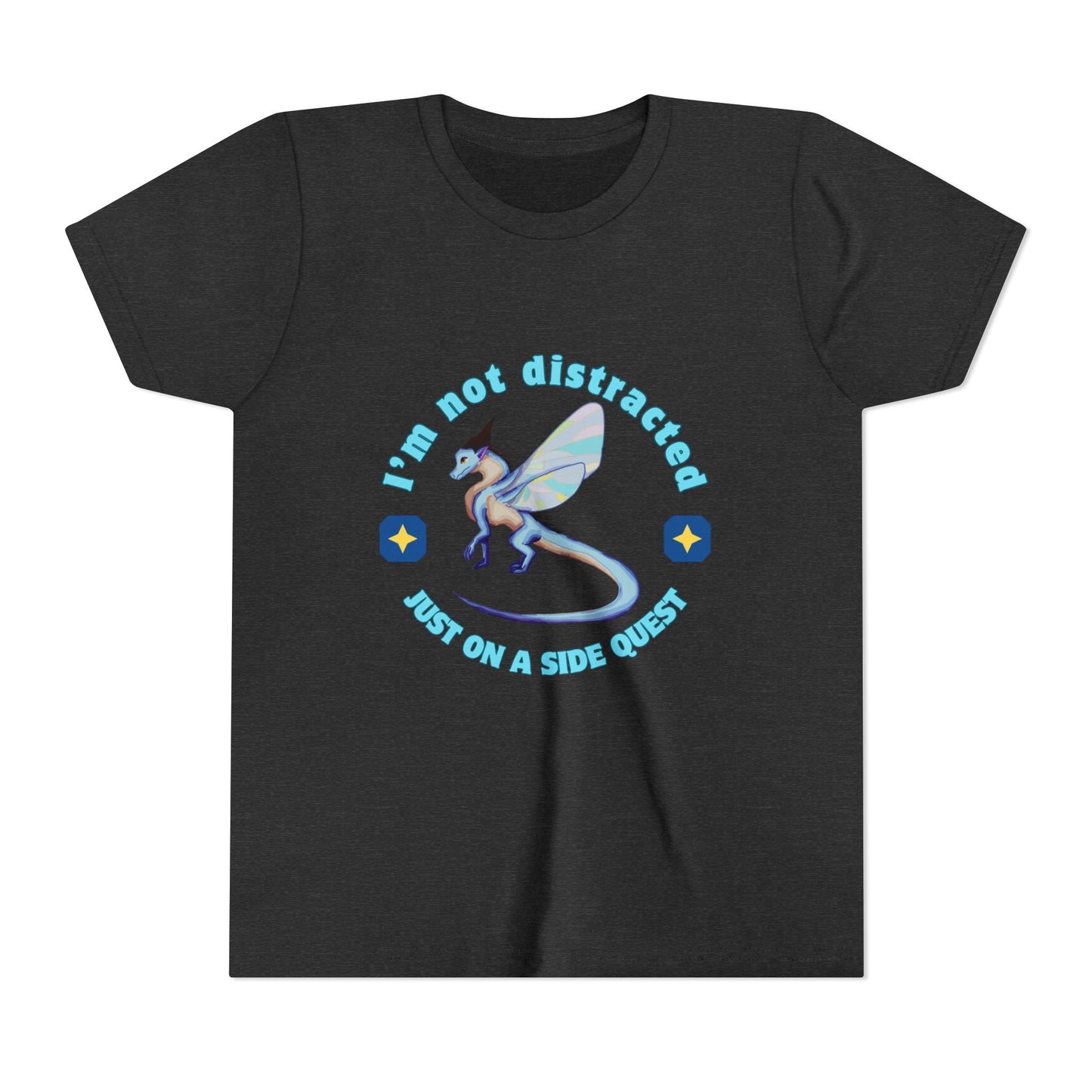 Fantasy Dragon Adventure Youth Tee – "I'm Not Distracted, Just On A Side Quest"
