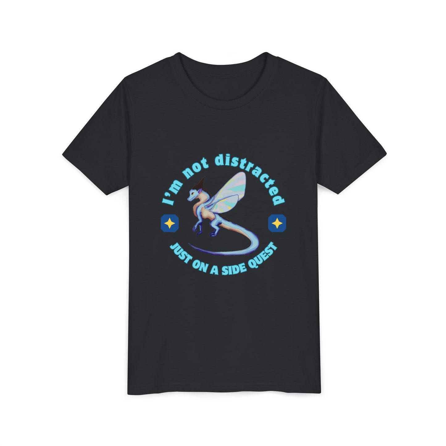Fantasy Dragon Adventure Youth Tee – "I'm Not Distracted, Just On A Side Quest"